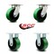 Service Caster 5 Inch Kingpinless Green Poly on Steel Wheel Swivel Caster Swivel 2 Rigid, 2PK SCC-KP30S520-PUR-GB-2-R-2 - alternate 4